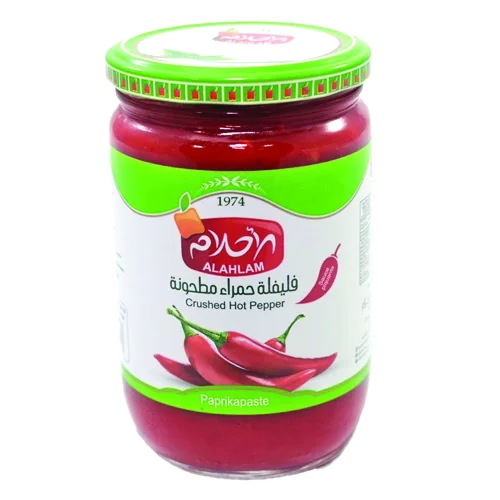 الاحلام فليفلة حمراء مطحونة حلوة/ حدة زجاج